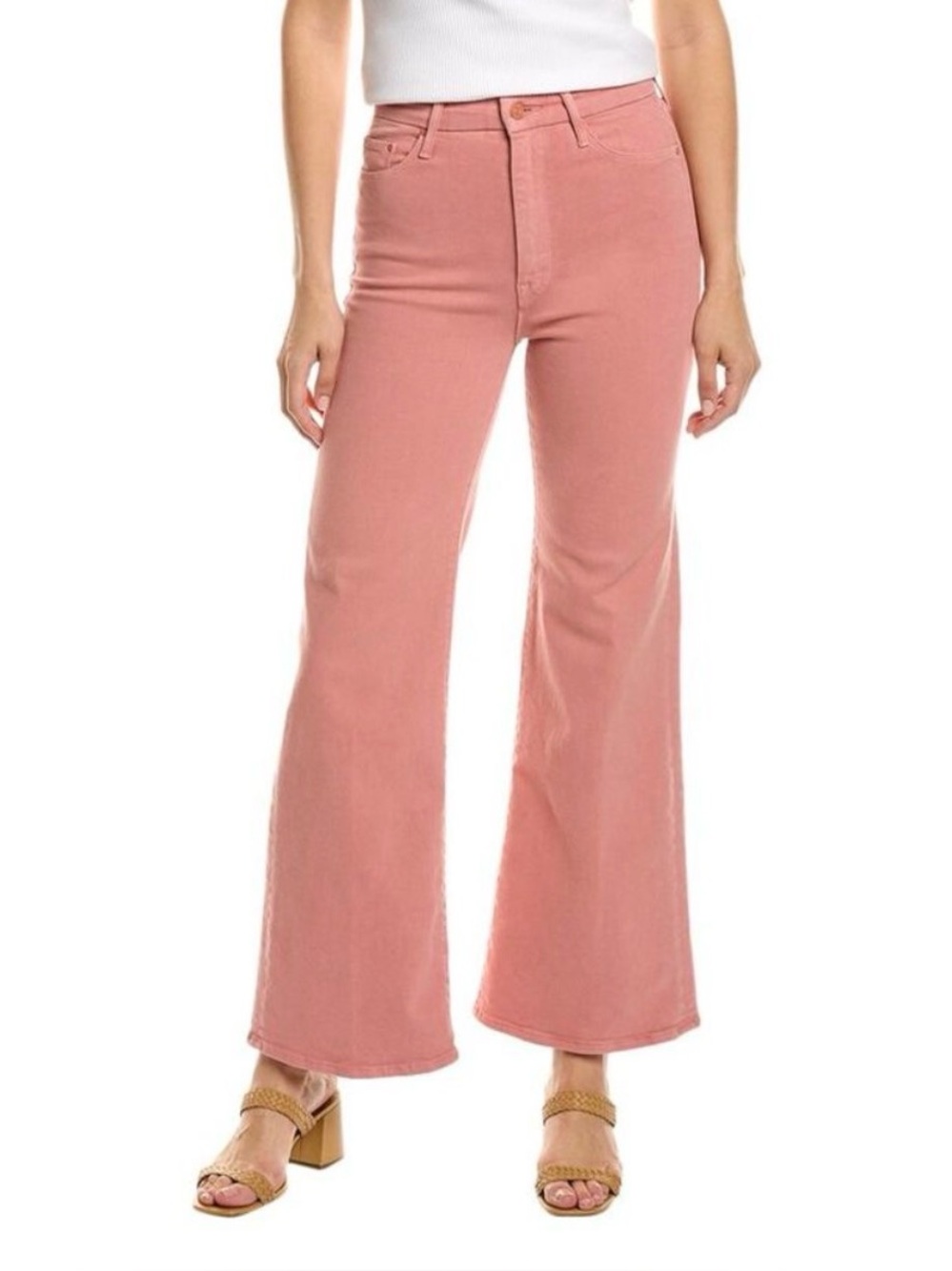 Mother High-Waisted Roller Skimp Wide Leg Jean in Desert Sand Sz 26